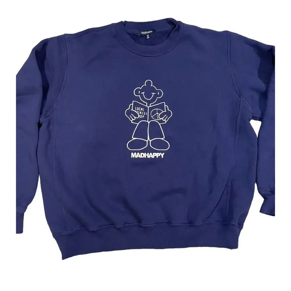 Madhappy Crew Neck Sweatshirt Size M Rare Local Optimist Club Navy Blue - Picture 3 of 9